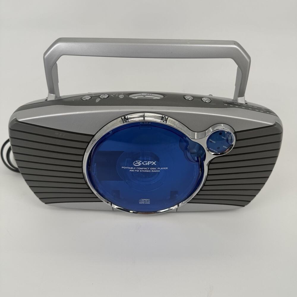 Vintage 2000s GPX C961 CD Player AM/FM Radio Blue Silver RARE, TESTED & CLEAN